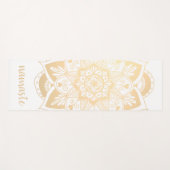 Namaste Gold Blume Mandala White Yogamatte (Vorderseite (Horizontal))