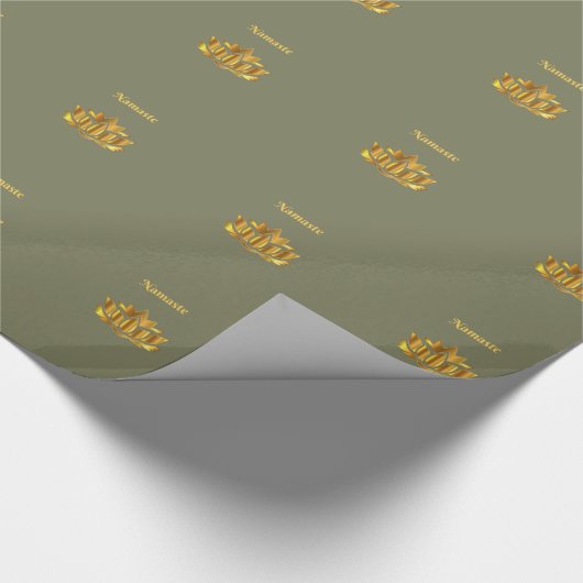 Namaste grau/gold geschenkpapier (Ecke)