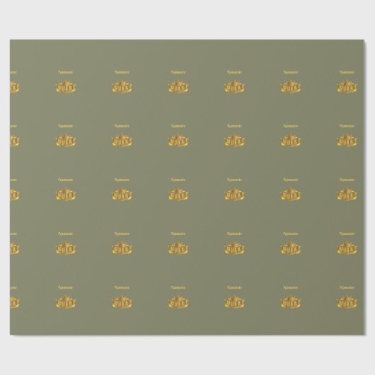 Namaste grau/gold geschenkpapier (Flach)