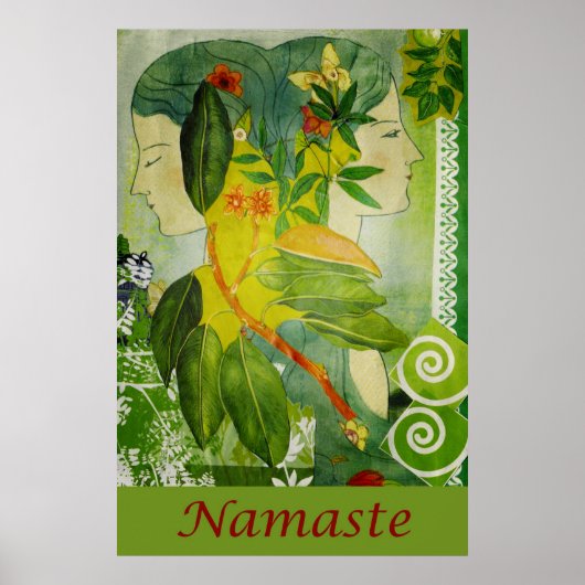 Namaste Green Goddesses 24" x 36" Poster (Vorne)