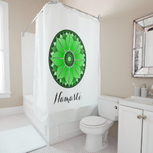 NAMASTE Green Lotus Mandala New Age Personalisiert Duschvorhang