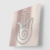 Namaste Gruß Urban Joga Pink Pearl Hallo Hand Quadratische Wanduhr (Winkel)