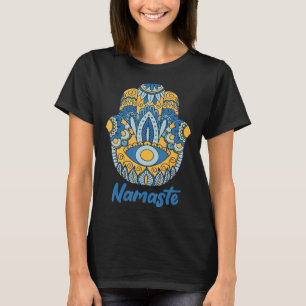 Namaste Hamsa Hand Yoga Hinduismus Fatima Arabic P T-Shirt