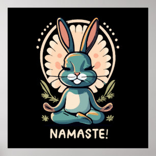Namaste Hase Yoga Kaninchen Meditation Poster