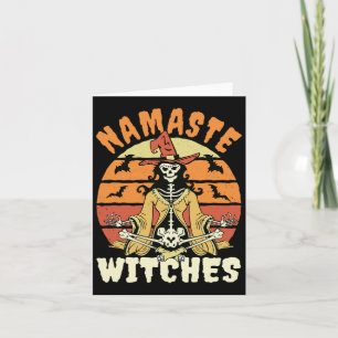 Namaste Hexen Skeleton Halloween Yoga Karte
