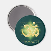 Namaste - I bow to you (in green) Magnet (Vorderseite/Rückseite)