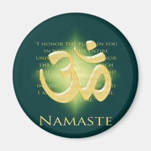 Namaste - I bow to you (in green) Magnet