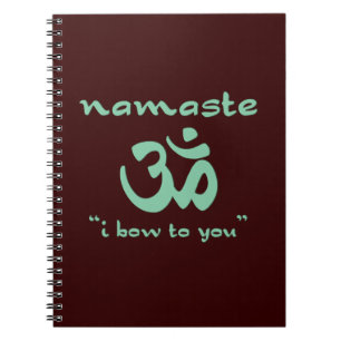 Namaste - I bow to you (in green) Notizblock