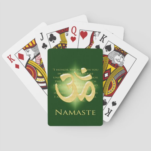 Namaste - I bow to you (in green) Spielkarten (Rückseite)