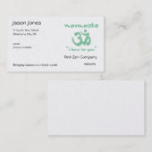 Namaste - I bow to you (in green) Visitenkarte (Vorne/Hinten)