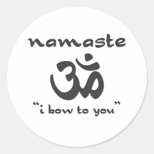 Namaste - I Bow To You Runder Aufkleber (Vorderseite)