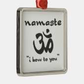 Namaste - I Bow To You Silbernes Ornament (Rechts)