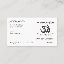 Namaste - Ich beuge mich euch (in schwarz) Visitenkarte