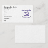 Namaste - Ich beuge mich Ihnen Visitenkarte (Vorne/Hinten)