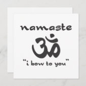 Namaste - ich beuge zu Ihnen (im Schwarzen) Einladung (Vorne/Hinten)