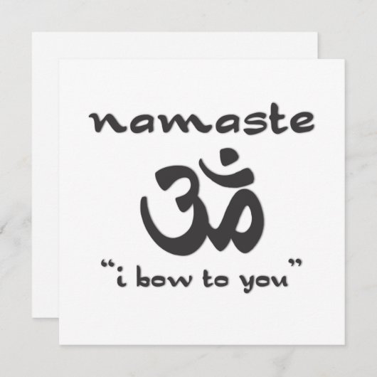 Namaste - ich beuge zu Ihnen (im Schwarzen) Einladung (Vorne/Hinten)
