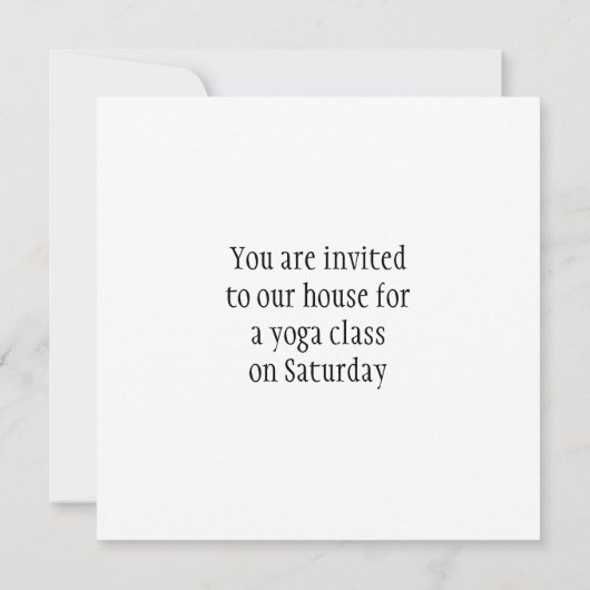 Namaste - ich beuge zu Ihnen (im Schwarzen) Einladung (Rückseite)