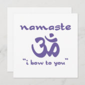 Namaste - ich beuge zu Ihnen (in Lila) Einladung (Vorne/Hinten)