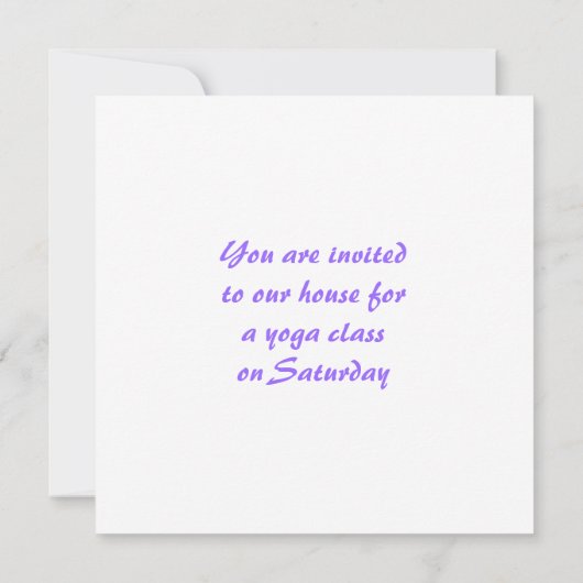 Namaste - ich beuge zu Ihnen (in Lila) Einladung (Rückseite)