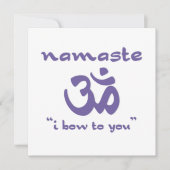 Namaste - ich beuge zu Ihnen (in Lila) Einladung (Vorderseite)
