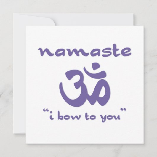 Namaste - ich beuge zu Ihnen (in Lila) Einladung (Vorderseite)