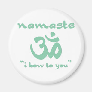 Namaste - Ich verbeuge mich vor dir (in Grün) Magnet
