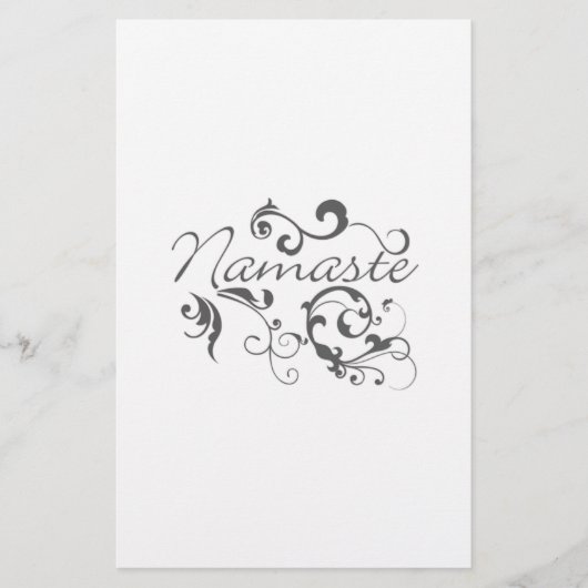Namaste in dunkelgrauen Wirbel Flyer (Vorne)