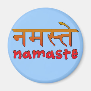 Namaste in Englisch und Hindi-Script Magnet