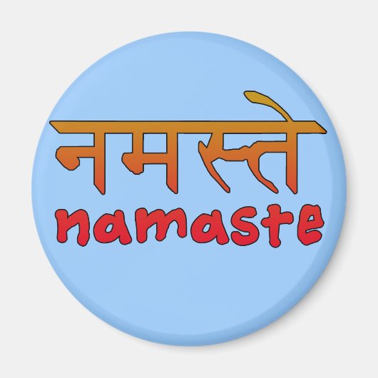 Namaste in Englisch und Hindi-Script Magnet (Vorne)