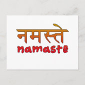 Namaste in Englisch und Hindi-Script Postkarte (Vorderseite)