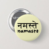 Namaste in englischem und im Hindi Button (Vorne & Hinten)