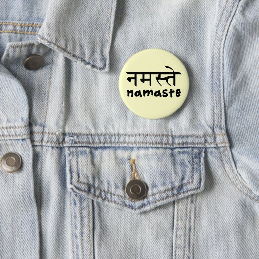 Namaste in englischem und im Hindi Button (Beispiel)