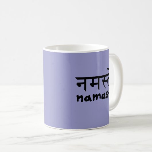 Namaste in englischem und im Hindi Kaffeetasse (VorderseiteRechts)