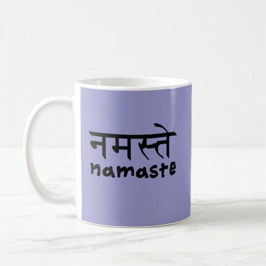 Namaste in englischem und im Hindi Kaffeetasse (Links)