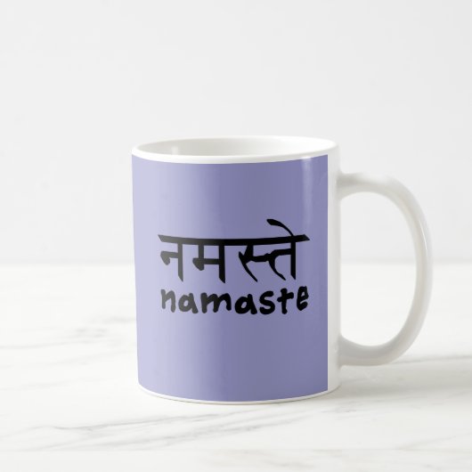 Namaste in englischem und im Hindi Kaffeetasse (Rechts)