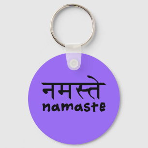 Namaste in englischem und im Hindi Schlüsselanhänger