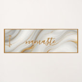 Namaste in Gold – Personalized Marble Zen Yogamatte (Rückseite (Horizontal))