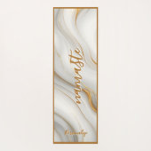 Namaste in Gold – Personalized Marble Zen Yogamatte (Rückseite)