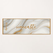 Namaste in Gold – Personalized Marble Zen Yogamatte (Vorderseite (Horizontal))