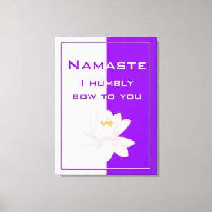 Namaste in Vibranly Lila & White Leinwanddruck
