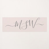 Namaste Initials Personalisiert Grau-Rosa Yogamatte (Rückseite (Horizontal))