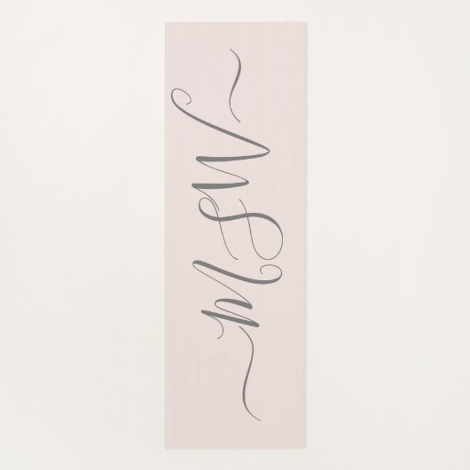 Namaste Initials Personalisiert Grau-Rosa Yogamatte (Rückseite)