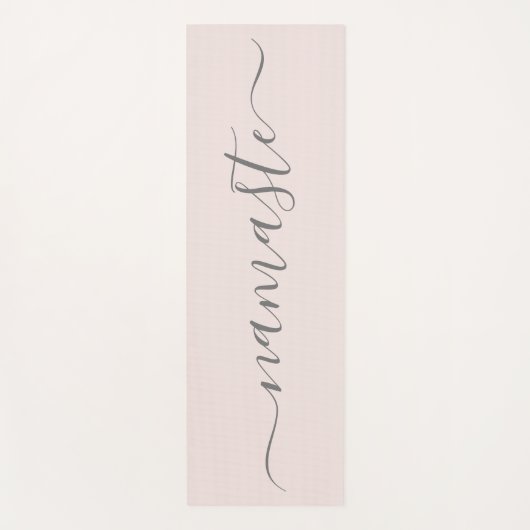Namaste Initials Personalisiert Grau-Rosa Yogamatte (Vorderseite)