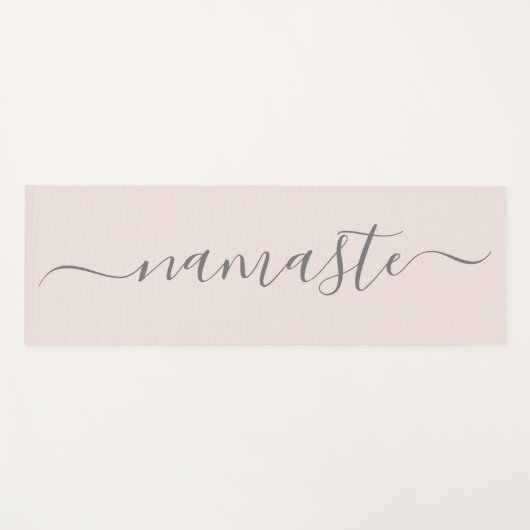 Namaste Initials Personalisiert Grau-Rosa Yogamatte (Vorderseite (Horizontal))