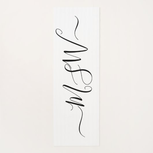 Namaste Initials Personalisiert Schwarz-weiß Yogamatte (Rückseite)