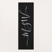 Namaste Initials Personalisiert Schwarz-weiß Yogamatte (Rückseite)