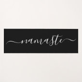 Namaste Initials Personalisiert Schwarz-weiß Yogamatte (Vorderseite (Horizontal))