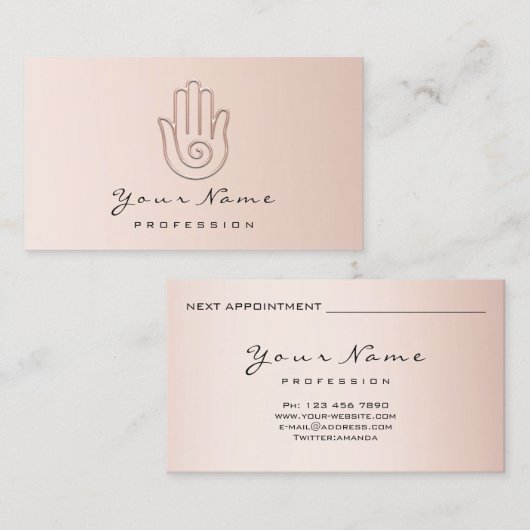 Namaste Joga Reflexologie PinkLogo-Terminierungska Terminkarte (Vorne/Hinten)