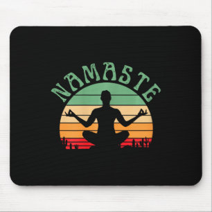 Namaste Kaninchen mit Mandala Lustiges Yoga Medita Mousepad