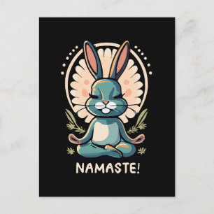 Namaste-Kaninchen-Yoga-Hase-Meditation Postkarte
